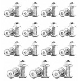 Pack of 30 Carriage Bolts M6 x 30 Stainless Steel Flat Head Screws M6 with Flange Nuts Gate Hinge Screws for Industrial Machinery Home