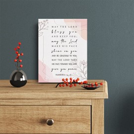 Pink Home Decor Inspirational Bible Verse Canvas Print Decor Pink Room Decor Wall Painting Posters 12”X15” Pink Decor Pink Home Office Decor (Framed)