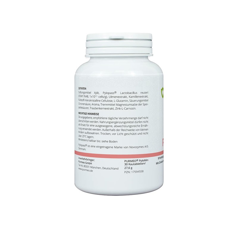Purmeo PyloMin Pylopass 100mg Chewable Tablets Strawberry Flavour for Stomach