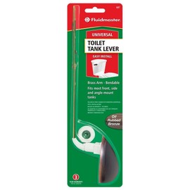 Fluidmaster 687 Universal Toilet Tank Lever in Oil Rubbed Bronze, Designer Curved Toilet Handle With Brass Arm