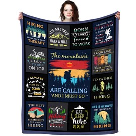 Hiking Blanket Gifts for Hiking Lovers Hikers,Soft Cozy Hiking Blankets and Throws Campsite Outdoors RV Travel Bed Sofa,Cool Hiking Gifts for Hiker Outdoor Men Women 50"X40"