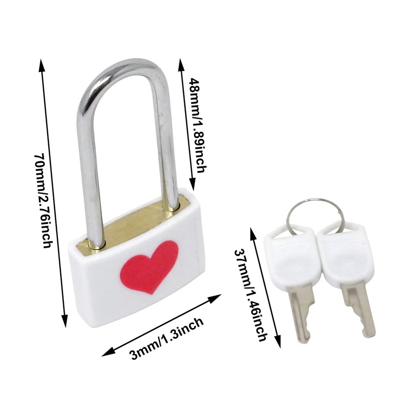 Honbay Red Love Lock Padlock with Keys