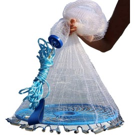 Lawaia Throw Net Saltwater Fishing Cast Net Casting Nets Throw Hand Fishing Net Monofilament Size 8FT Radius