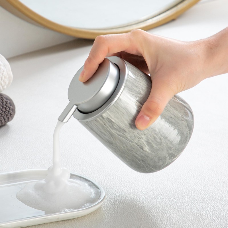 Enra Ceramic Foaming Soap Dispenser,12 oz Gray Foam Soap Dispenser