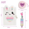 Belegao Rabbit Diary with Lock for Girls, Fluffy Journal with
