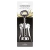 BarCraft Double Handed Chrome Winged Corkscrew, Metal,Black Lever Arm,16 cm