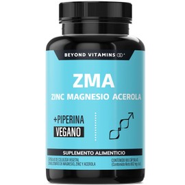 Zinc Magnesio Acerola (ZMA)  Con Piperina para mxima absorcin  Sin Azcar - Suplemento Alimenticio Vegano Beyond Vitamins - Ingredientes NON GMO (180  
