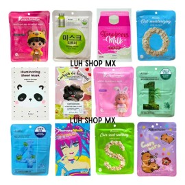 10 Pz Mascarillas Tipo Coreanas Kawaii Hidratante Antiedad