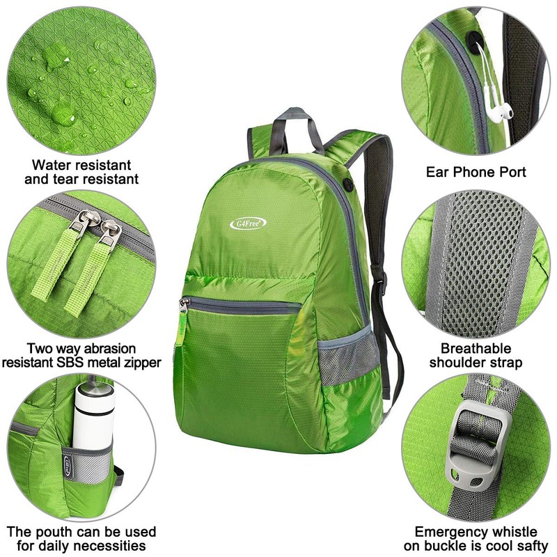 G4Free Ultra Lightweight Packable Backpack Hiking Daypack,Handy Foldable Camping Outdoor
