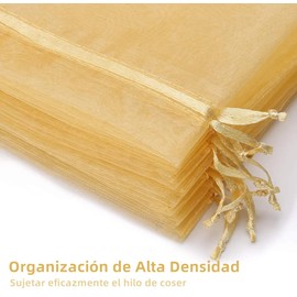 Summala - 100 Bolsas de Regalo de Organza Transparente, 7 x 9 cm, Bolsas de Regalo de Boda con Cordón, Bolsas de Regalo de Joyería Pequeñas para Fiestas, Festivales, Joyas, Jabones de Baño (Amarillo)
