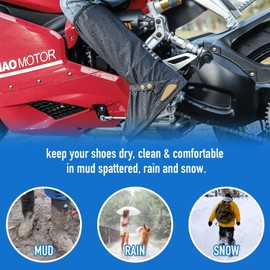 VASA NAMA Cubrezapatos Impermeable, Cubierta del Zapato con Bandas Reflectantes para Hombres Mujeres, Protector de Zapatos Reutilizable para Motocicleta y Ciclismo con Suela Antideslizante (M)