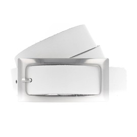 Vanzetti Women's Leather Belt Cowhide Women's Belt 30 mm Leather Belt, White