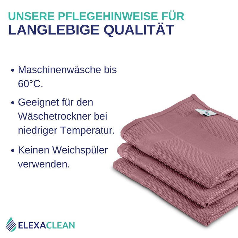 ELEXACLEAN Microfibre Tea Towels (Set of 6, 68 x 42