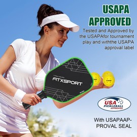 USAPA Carbon Fiber Paddle Set of 2 with Bag & 4 Pickleball Balls | Lightweight Paddle Rackets for Adults & Beginners | Outdoor/Indoor Play | Great Giftset for Pickleball Lovers