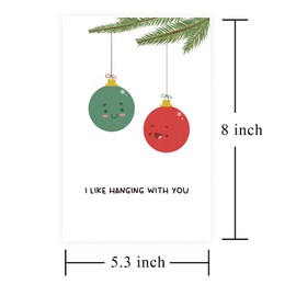 Humorous Christmas Hanging Decoration Pun Card, Unique Xmas Card for Husband Wife, Cute Christmas Card