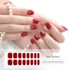 WOKOTO 2 Sheets Semi Cured Gel Nail Strips (Red)-16 Pcs