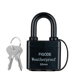 FIGODE® Outdoor Waterproof Padlocks, Covered Heavy Duty Laminated Steel Locks, Lock Set with Keys, 2.2 in. Wide, 4-Pack Keyed Alike Padlocks with Standard Shackle