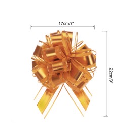 uxcell 12pcs 9 Inch Extra Large Pull Bow Metallic Gift Wrapping Bows Ribbon Organza Rose Gold for Wedding Baskets Presents Christmas Party