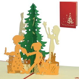 LINPOPUP®, LIN17418 Pop Up 3D Card, Christmas Card, Greeting Card, Christmas Tree Decoration, N416