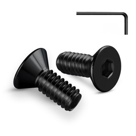 Zuyya Countersunk Screws M8 x 16 mm Hexagon Socket Drive Black Screws Stainless Steel A2 V2A Countersunk Screws Full Thread with Allen Key Pack of 20