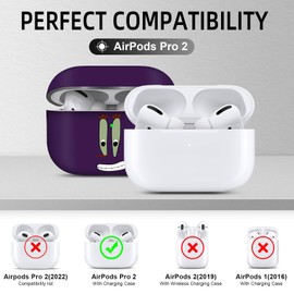 Youtec Compatible with Airpods Pro 2nd Generation Case with Lanyard Carrot Head Pattern Design Airpods Pro 2nd Generation Soft Case Portable & Shockproof for Women Men-Purple