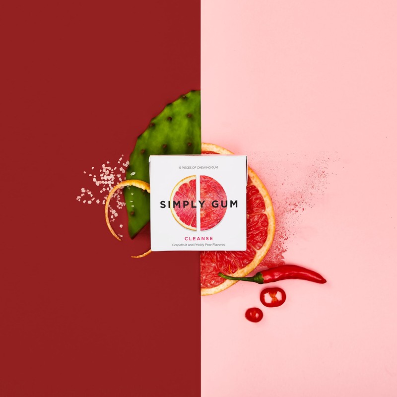 SIMPLY Gum Cleanse (Grapefruit and Prickly Pear), Plastic-Free Natural Chewing