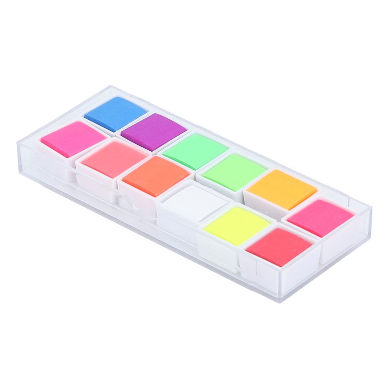 Neon Watercolor Paint Set 12 Colors Fluorescent Solid Art Supplies