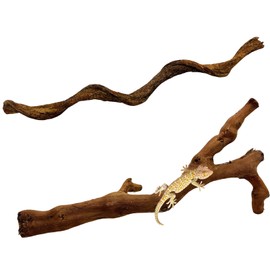 BNOSDM 2PCS Reptile Wood Branches, Snake Climbing Branch, Bearded Dragon Climbing Accessories, Lizard Habitat Decor, Terrarium Tree Trunk Ornament for Gecko Frog Chameleon Spider