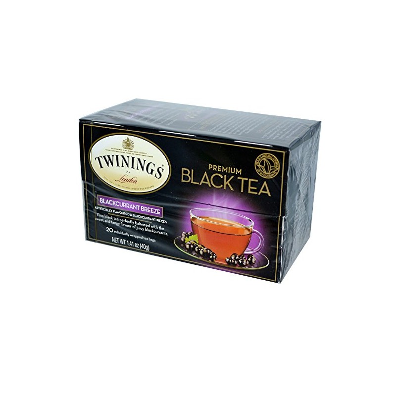 Twinings, Premium Black Tea, Blackcurrant Breeze, 20 Tea Bags, 1.41