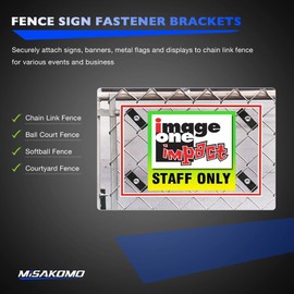 4pcs LinKlip ChainLink Fence Easy Sign Mount Fastener Bracket Clip with Stainless Steel Bolt, for Standard Chain Link Fence Sign Mounting Bracket Clamp, Metal Flag Banner Display Signs Installation