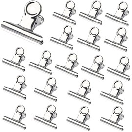 Jukway Pack of 30 Metal Clips, Bulldog Clips, 31 mm Binder Clips, Paper Clips, Letter Clips, Multi-function Paper Clips for Pictures, Photos, Offices, Kitchen, Home (Silver)