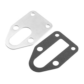 X AUTOHAUX 1 Set Aluminum Alloy Fuel Pump Mounting Plate with Gasket for Chevy SBC 283 327 305 350 383 400 Engine Silver Tone