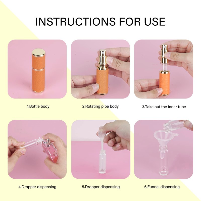 LUEXBOX 3 Pack Portable Perfume Bottle for Travel, Mini Refillable