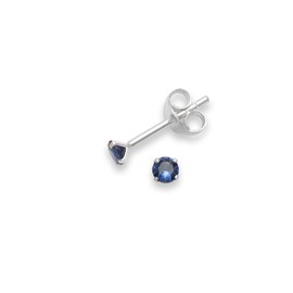Sterling Silver Blue Cubic Zirconia Earrings - Size: 3mm Very small & discreet. Gift Boxed. Sapphire Blue Cubic Zirconia Earrings. 5550DB