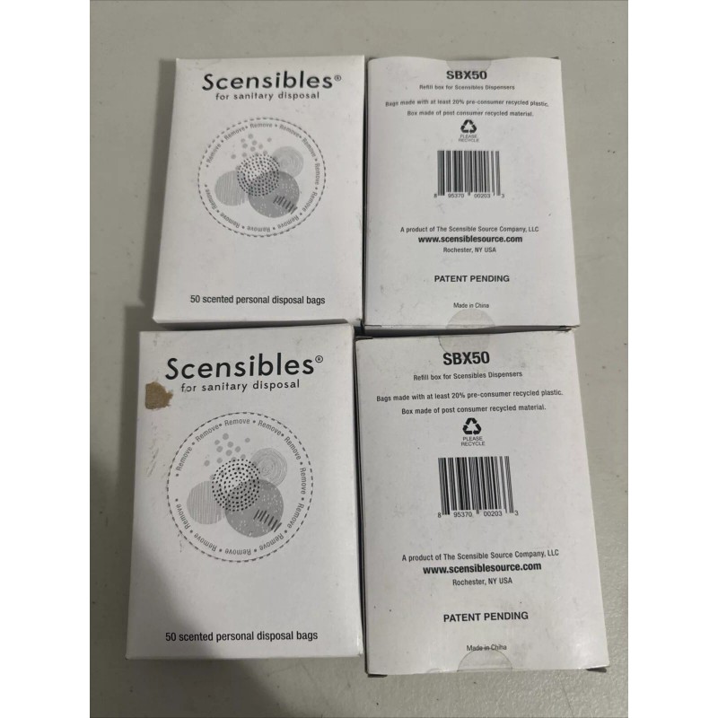 SCENSIBLES (4 PACK) 200 Bags Total Scented Personal Hygiene Disposal