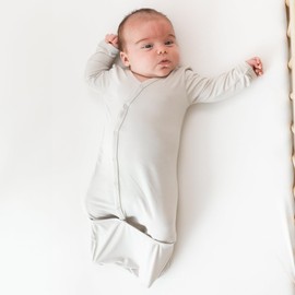 KYTE BABY Bundlers, Unisex Baby Sleeper Gowns, Rayon Made From Bamboo Material (0-3 Months, Oat)