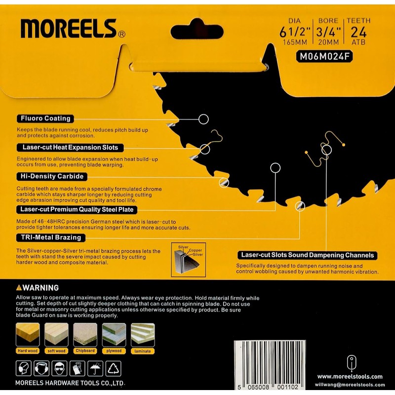 165mm Circular Saw Blade - 20mm Bore x 24T