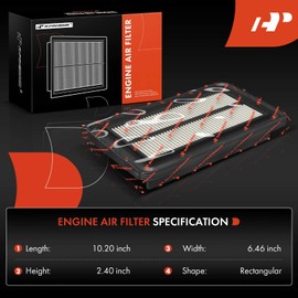 A-Premium Engine Air Filter Compatible with Acura ILX 2013-2015, NSX 2017-2022 & Honda Civic 2012-2015, 2.4L 3.5L, Rigid Panel, Replace# 17220RZAY00