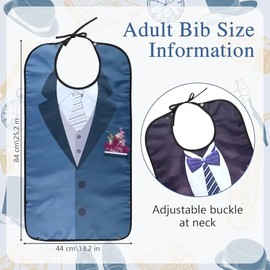 Tikplus Tikplus 3 Pack Adult Bibs, Bibs for Adults with Crumb Catcher, Adult Bibs for Elderly Washable, Waterproof Adjustable Clothing Protector, Mens Bibs for Eating for Adult,Elderly and Disabled
