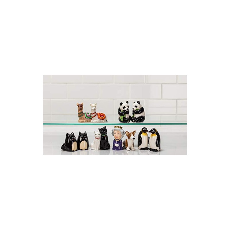 Abbott Collection Cuddling Cat Salt & Pepper-3.75" H, 3.75 inches