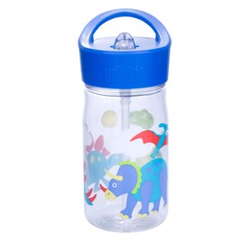 Wildkin 96408 Water Bottle, for School Kindergarten Boys and Girls, 16 Oz Olive Kids Design Features Flip Straw, Top Carrying Handle, 1, Dinosaur Land