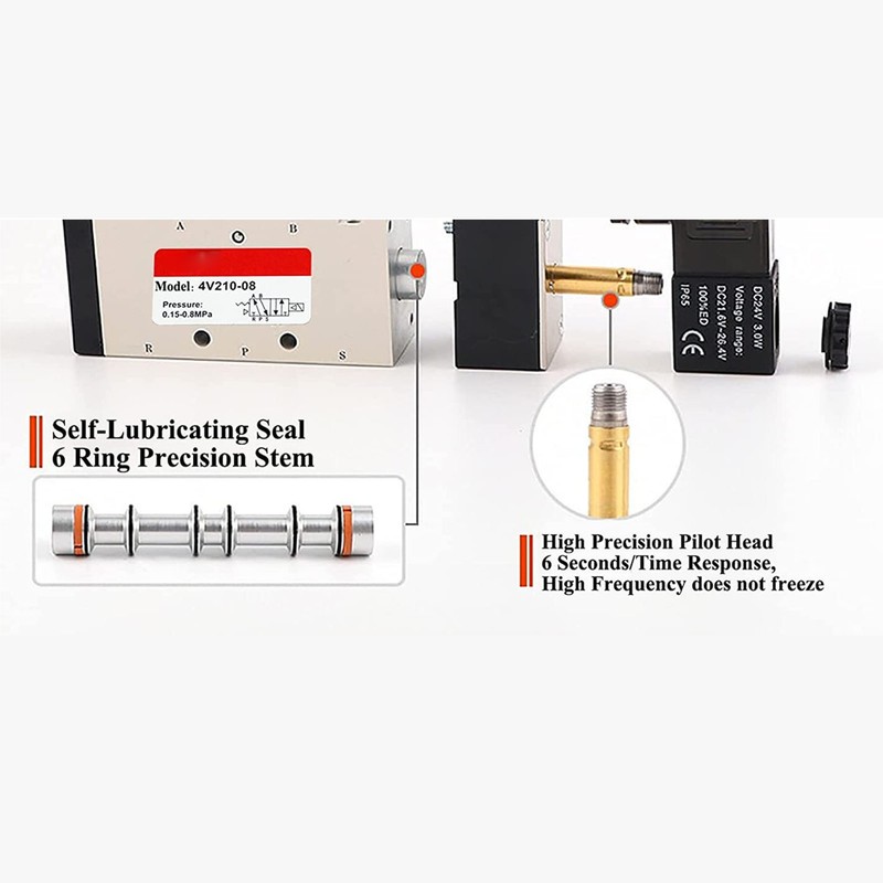 Electric Solenoid Air Valve 4V210 08 5 Way 2 Position