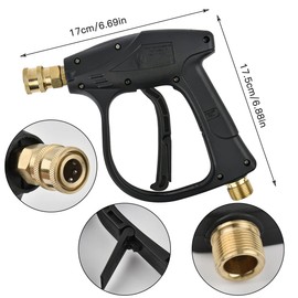 OTYMIOW High Pressure Washer Gun 4350PSI with 5 Water Nozzle Tip, High Pressure Washer Gun for Karcher Cleaner Wash Cleaner Gun Cleaning Car Wash Water Gun M22-14 Hose Connector & 1/4" Karcher Quick Connector