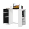 Furinno Jaya Modern Computer Study Desk, White/Black