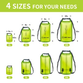 Zanhour Waterproof Dry Bag - Roll Top Transparent Storage Bag,2L/5L/10L/20L,Suitable for Traveling, Swimming, Kayaking, Camping, Fishing, Rainy Day Trips