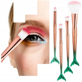 PROFICO Eye Brush Set - 4 Pieces - Makeup Eyeshadow Brush Set Makeup Blender Brush Set Eye Brush Sets Eye Shadow Blending Brush Eye Brush Set Make Up Brush Mermaid - Golden