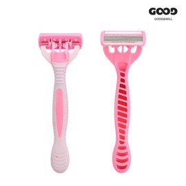 Goodnwill 굿앤윌 다리 겨드랑이 여성 제모 면도기 6중날 핑크 2개입 Goodnwill Leg Armpit Women's Hair Removal Razor 6-Blade Pink 2PCS