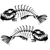 2 Skeleton Fish Boat Decals Large Fishing Graphic Sticker Shark