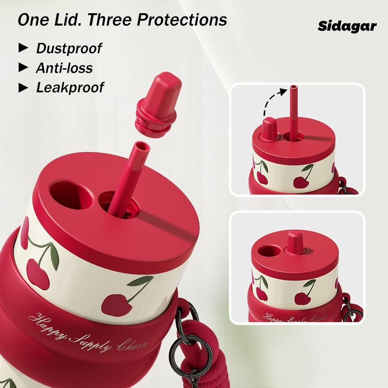 [Sidagar] 24oz Insulated Water Bottle – Cute Stainless Steel Tumbler