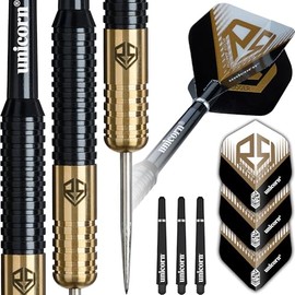 Unicorn | Ross Smith Pro Player | Brass Barrel Steel Tip Darts Set | Durable Stunning Ultrafly Flights | Silver Points | 22 g
